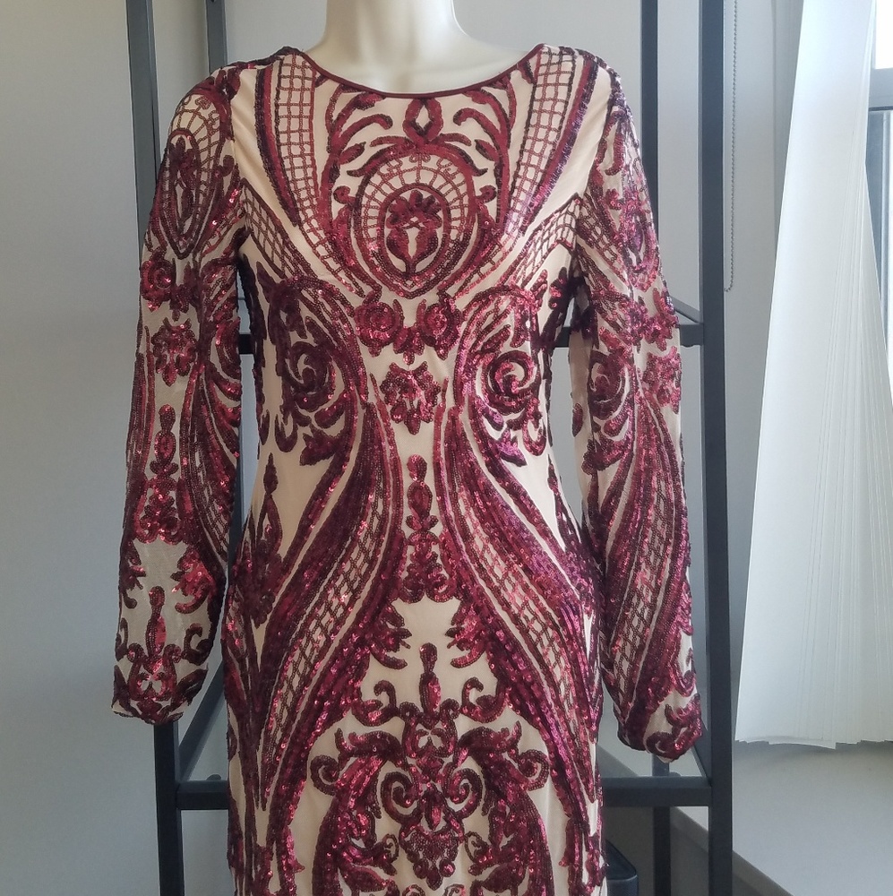 NWT stunning faux nude mini dress